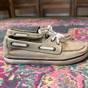 Youth Sperry Topsider Cruz Boat Shoes - Khaki